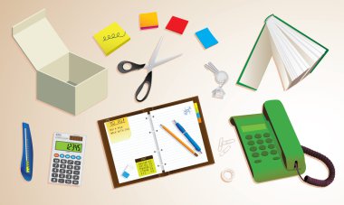 tipik ekipman ile ofis masaları