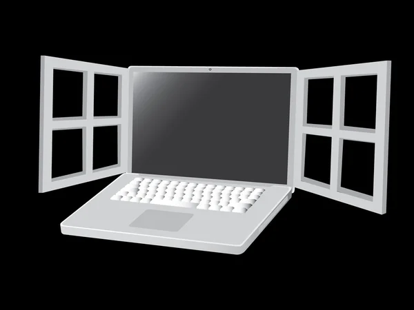 Metalic laptop — Stockfoto