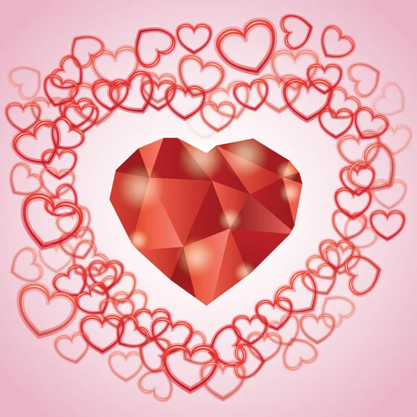 Diamante cuore illustrazione — Foto Stock