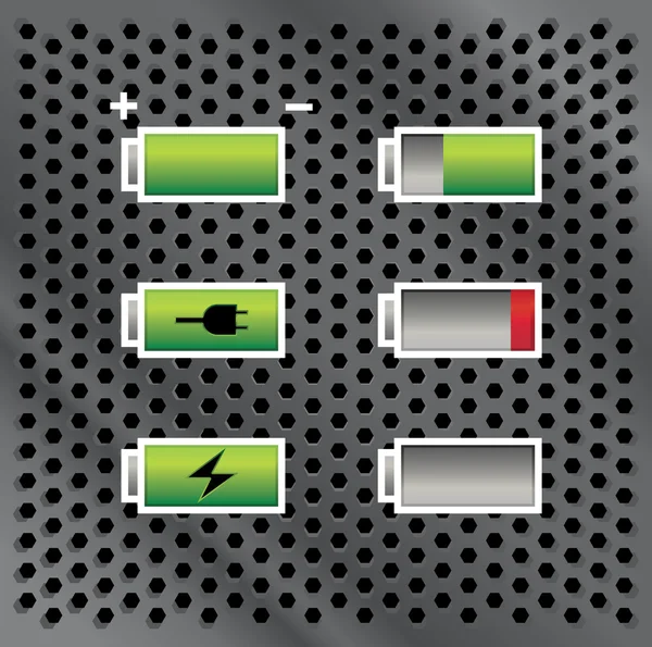 Batterier med olika laddning — Stockfoto