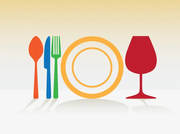Символ ложки для тарелок — стоковое фото