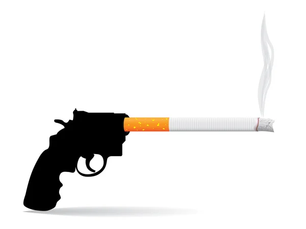 Gun och cigarett — Stockfoto