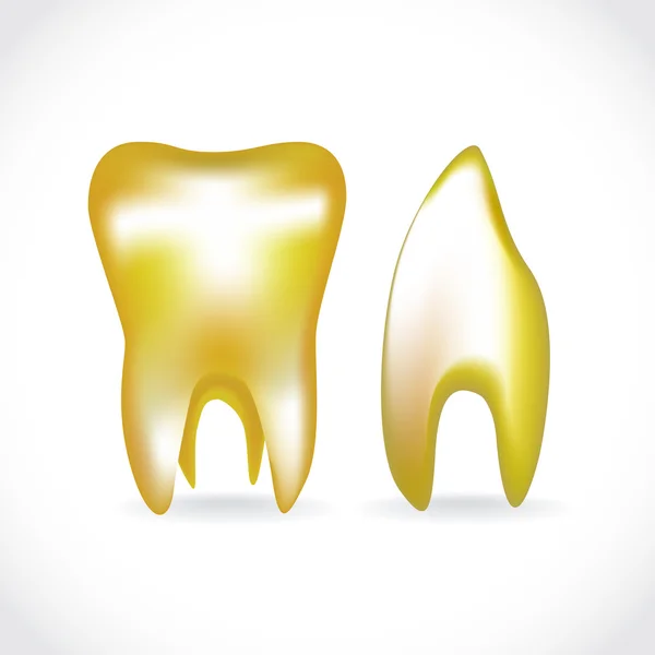 Isolated golden human teeth — Stock Photo, Image