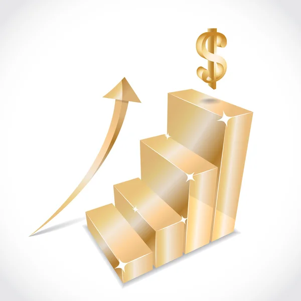 Gráfico com seta crescente de capital próprio — Fotografia de Stock