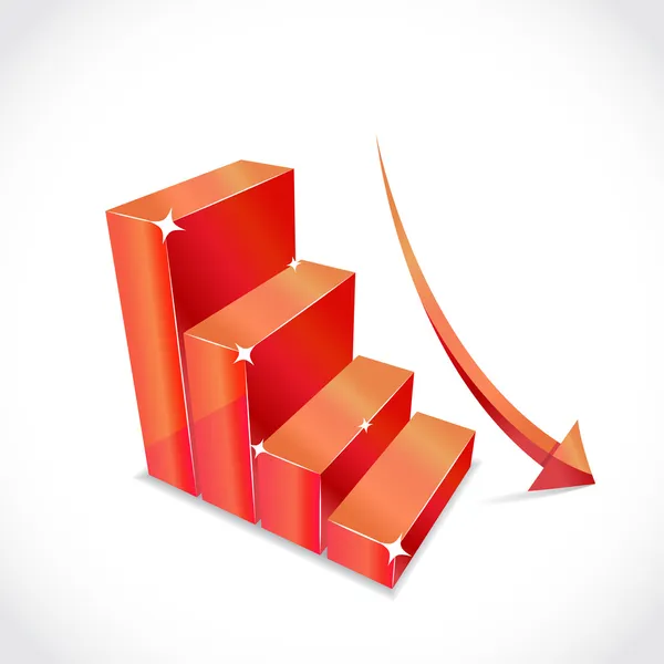 Graph with falling equity arrow — Stock Photo, Image