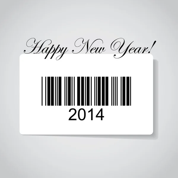 Mutlu yeni yıl 2014 yılında barkod — Stok fotoğraf