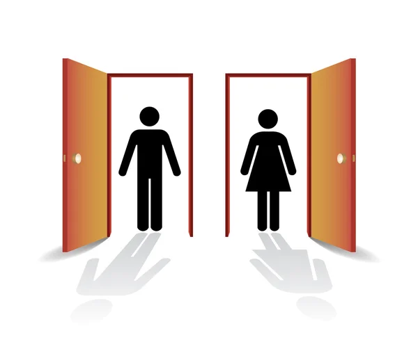 Człowiek andwoman w drzwiach — Zdjęcie stockowe