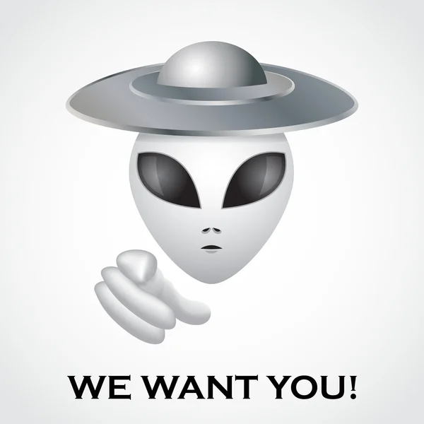 Cartaz de recrutamento alienígena — Fotografia de Stock