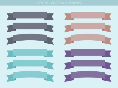 Set of ad ribbons  illustration