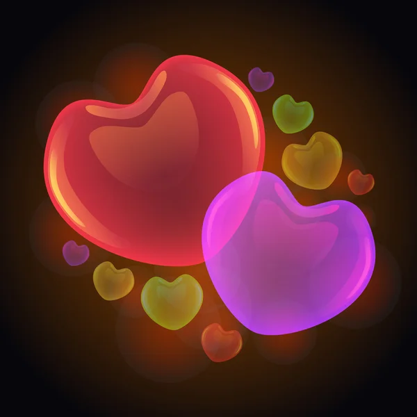 Glossy hearts — Stock Photo, Image