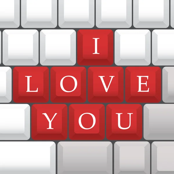 "Jag älskar dig "symbol på PC Keys — Stockfoto