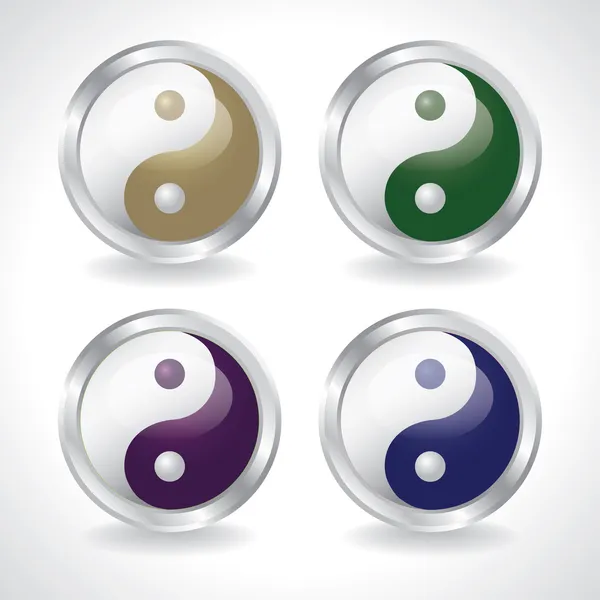 Ying yang buttons — Stock Photo, Image