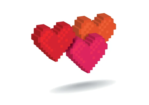Corações de pixel — Fotografia de Stock