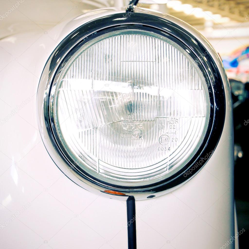 Nakhon Pathom, Thailand - August 28 : white Vintage Car in Exhib