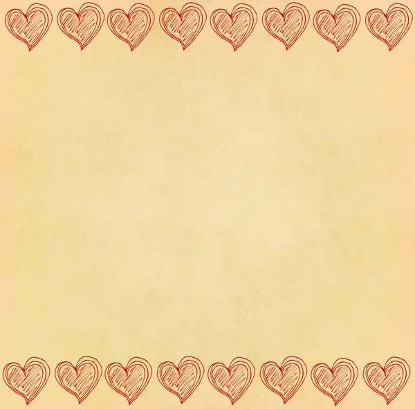 Heart on old paper — Stock Photo, Image