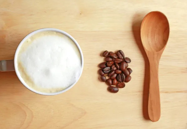 Caffè e cucchiaio — Foto Stock