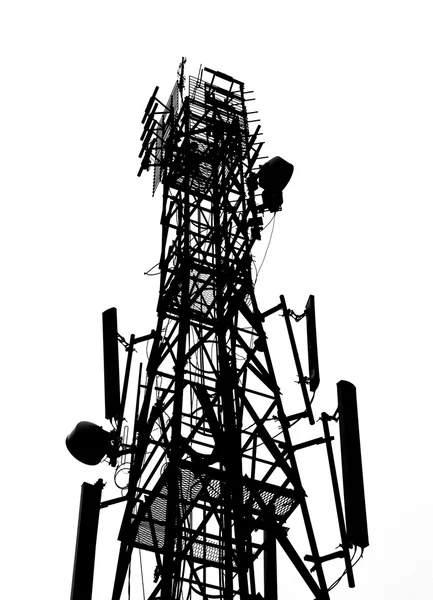 Silhouette of antenna tower — Stock Photo, Image