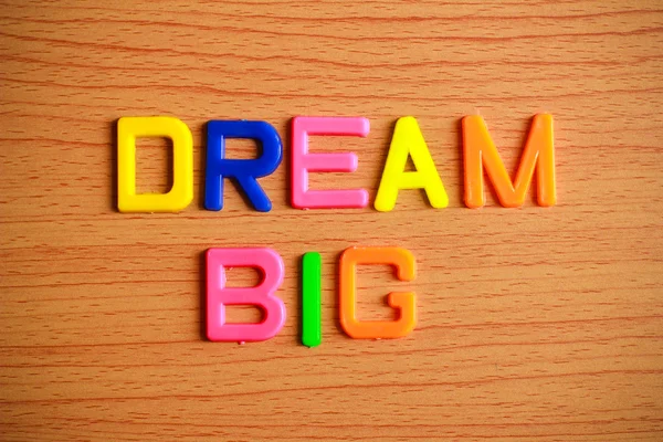 Dream big in toy letters — Stock Photo, Image