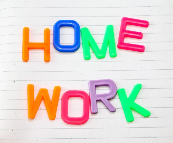 Homework in toy letters — Stock Photo, Image