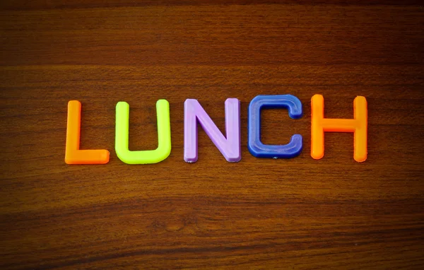 Γεύμα με πολύχρωμα γράμματα — Φωτογραφία Αρχείου
