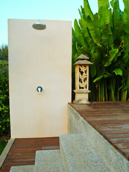 Shower near pool — Stock Photo, Image