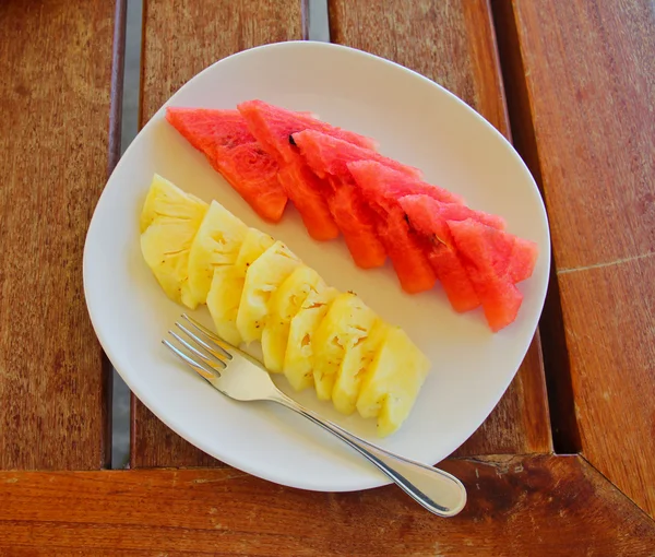 Watermelon and pineapple — Stock Photo, Image