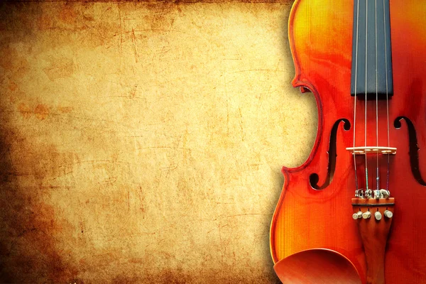 Violin on grunge paper — Stock Photo, Image