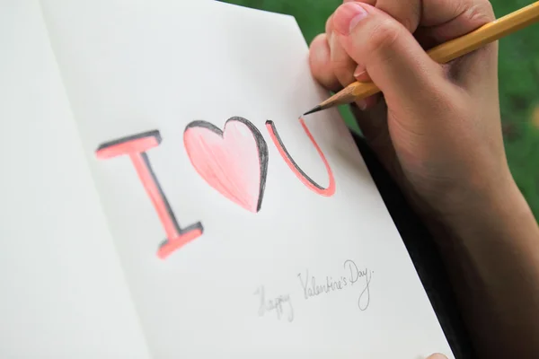 Calligrafia ti amo — Foto Stock