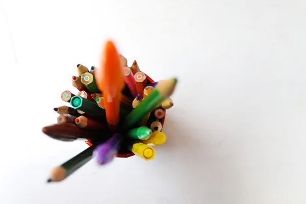 Crayons and pens — Stock Photo, Image