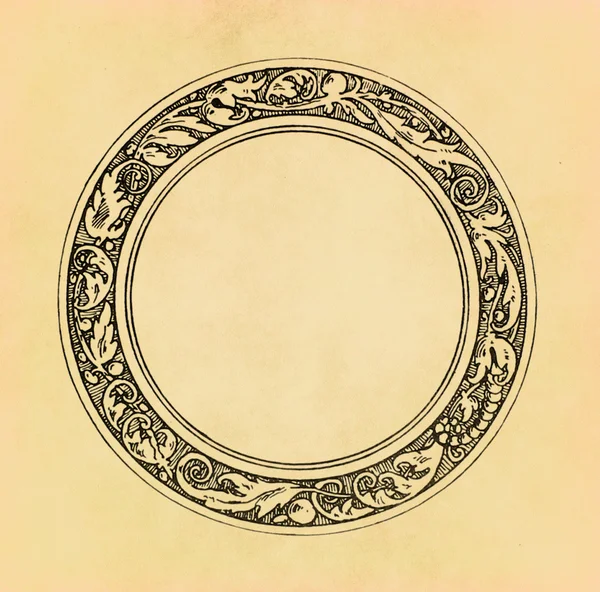Ročník kruh rám — Stock fotografie