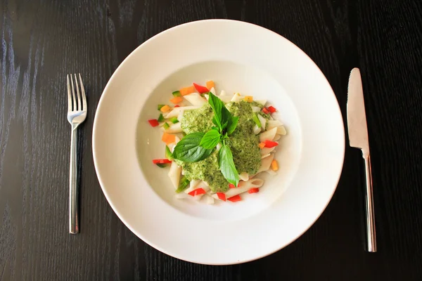 Pasta med sås — Stockfoto