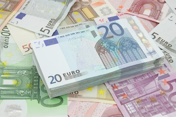 Wad of twenty euros bills — Stock Photo, Image