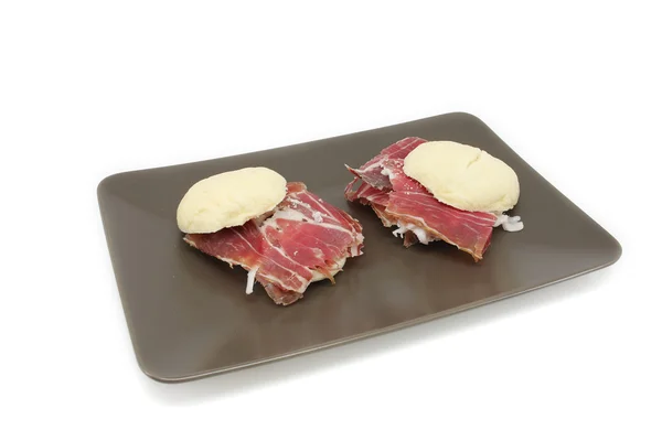 Spanish ham sandwich — Stock Photo, Image