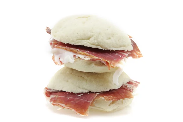 Spanish ham sandwich — Stock Photo, Image