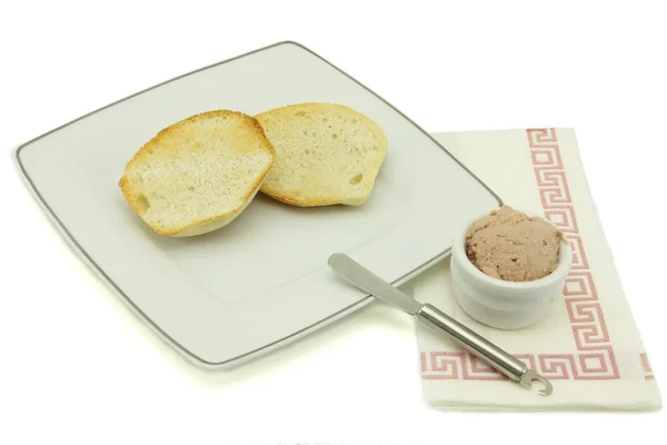 Foie gras toast breakfast — Stock Photo, Image