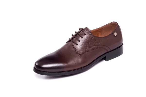 Perfecte Man Lederen Schoenen Witte Achtergrond — Stockfoto