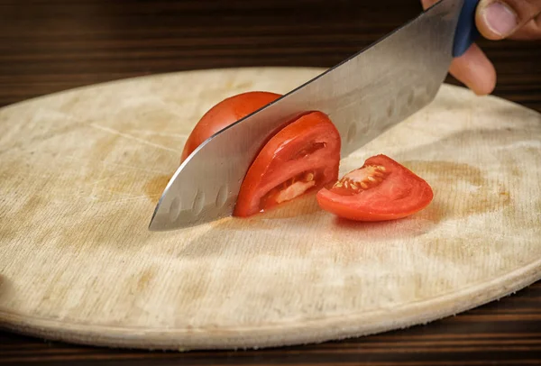 Tomaten Auf Einem Hölzernen Hintergrund Stillleben — Stockfoto