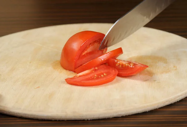 Tomaten Auf Einem Hölzernen Hintergrund Stillleben — Stockfoto