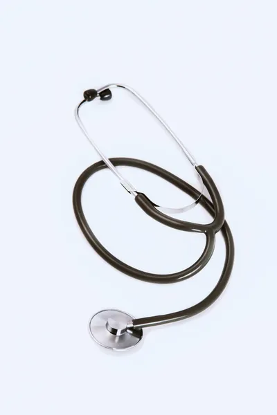 Svart Medicinsk Stetoskop Vit Bakgrund — Stockfoto