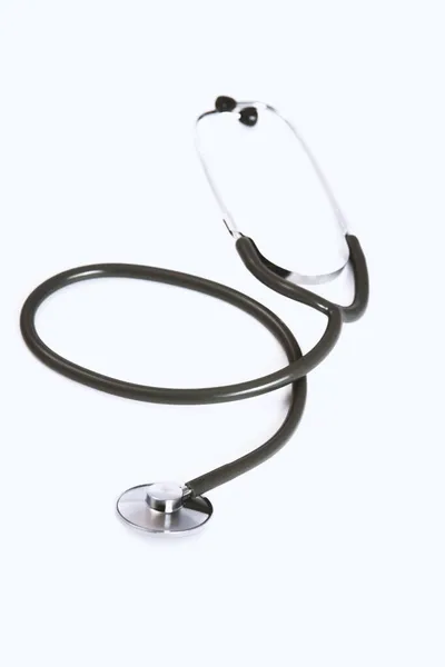Zwarte Medische Stethoscoop Witte Achtergrond — Stockfoto