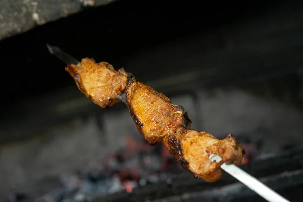 카프카스 고기를 꼬챙이에 돼지고기 — 스톡 사진