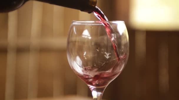 Filling Glass Red Wine — Stock video