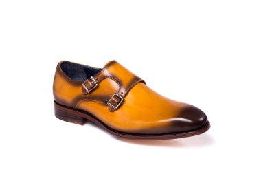 Erkekler ayakkabı izole, kahverengi, deri. beyaz arkaplanda izole.