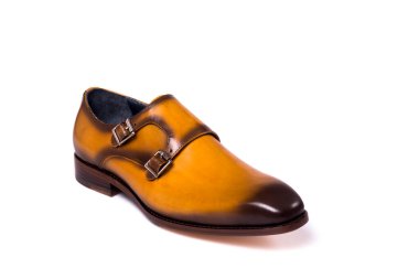 Erkekler ayakkabı izole, kahverengi, deri. beyaz arkaplanda izole.