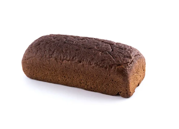 Brązowy Chleb Żytni Białym Tle — Zdjęcie stockowe