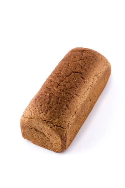 Brązowy Chleb Żytni Białym Tle — Zdjęcie stockowe