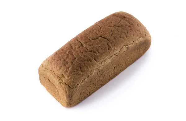 Hnědý Žitný Chléb Izolované Bílém Pozadí — Stock fotografie