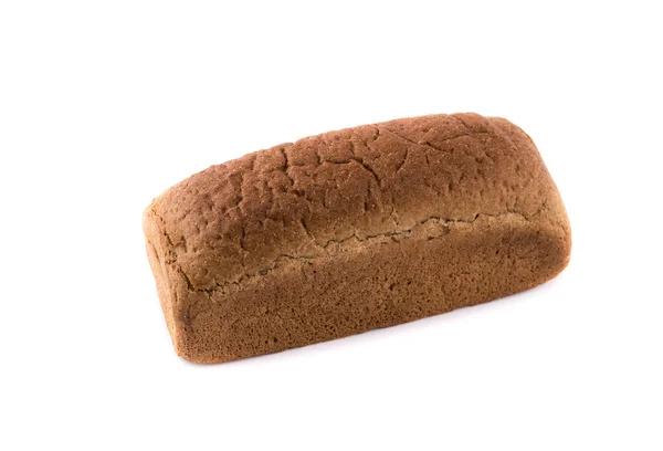 Beyaz Arka Plan Üzerinde Izole Kahverengi Çavdar Ekmeği — Stok fotoğraf