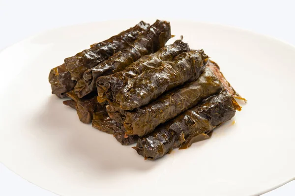 Stapel Dolma Gevulde Druivenbladeren Met Gehakt — Stockfoto