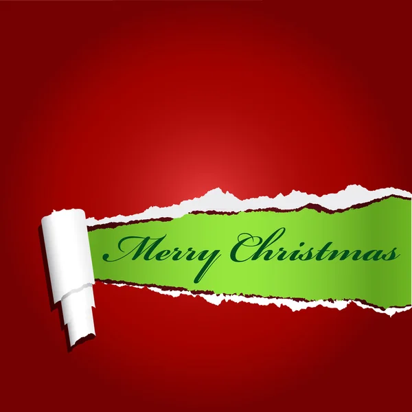 Красная рваная бумага с рождественским текстом — стоковое фото
